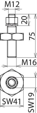 DEHN Anschlussstück AS SCHR M16 55 M12
