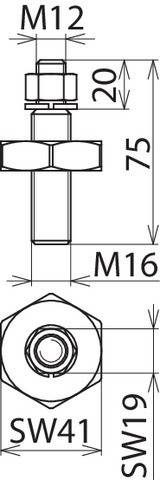 DEHN Anschlussstück AS SCHR M16 55 M12