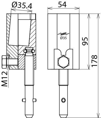 DEHN Rundbolzenklemme RBK 35 SQ