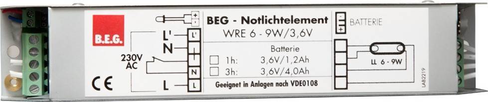 BEG Brück Electronic Akku Zubehör WRE 3,6V/ 1h o. Akku