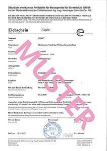 NZR Eich-/Beglaubigungsschein 1999