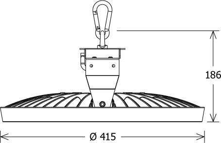 LTS Licht&Leuchten LED-Hallenleuchte FLCA-P 415.180.40 si