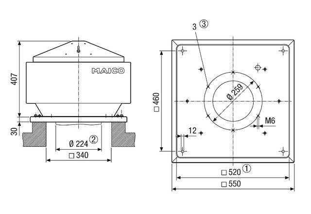 Maico Radial-Dachventilator MDR-PG 22 EC
