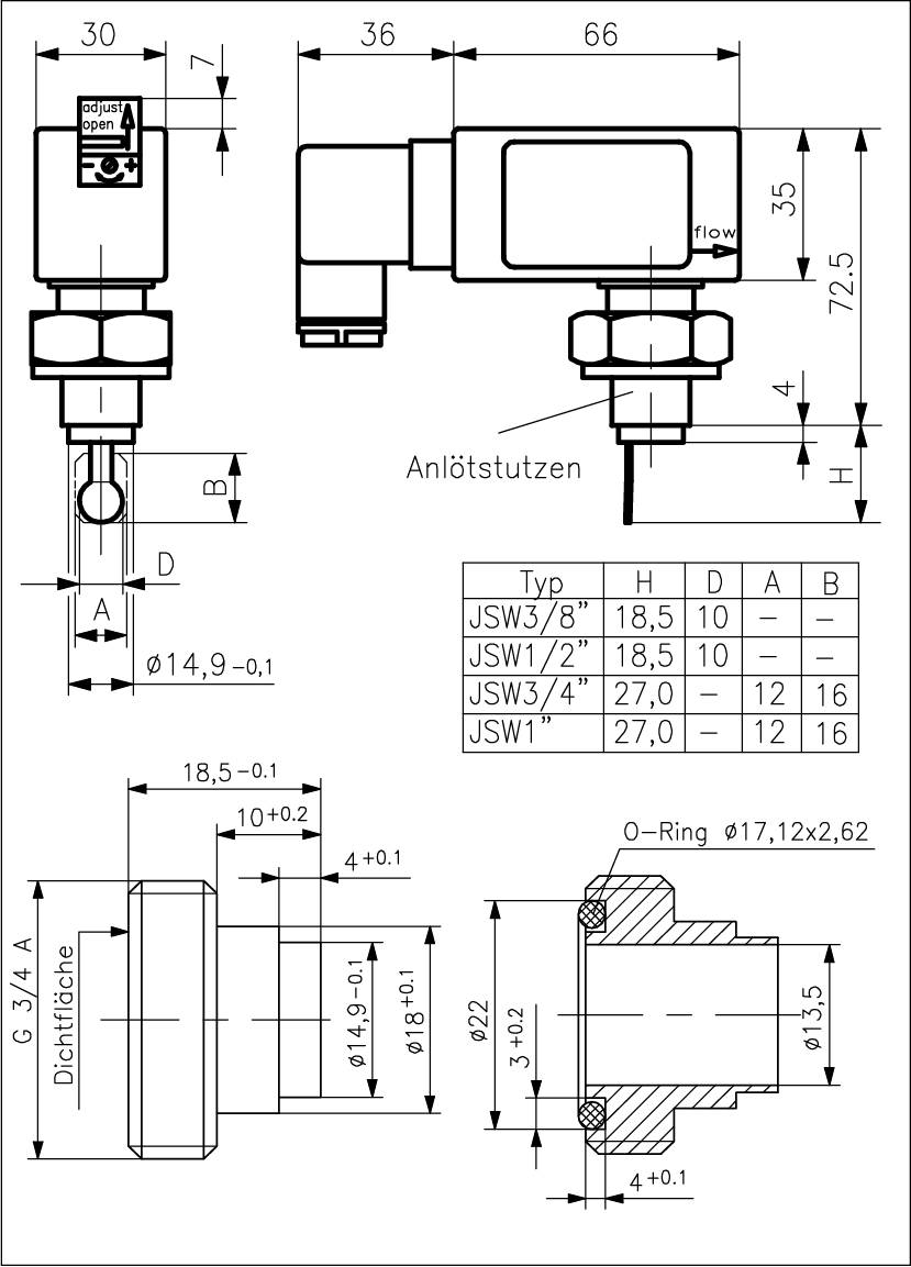 Alre-it Strömungswächter JSW-3/4