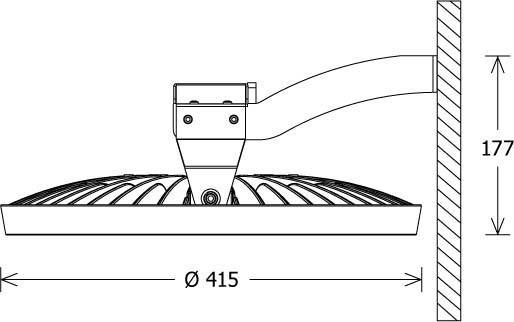LTS Licht&Leuchten LED-Hallenleuchte FLCK-W 415.150.40 si