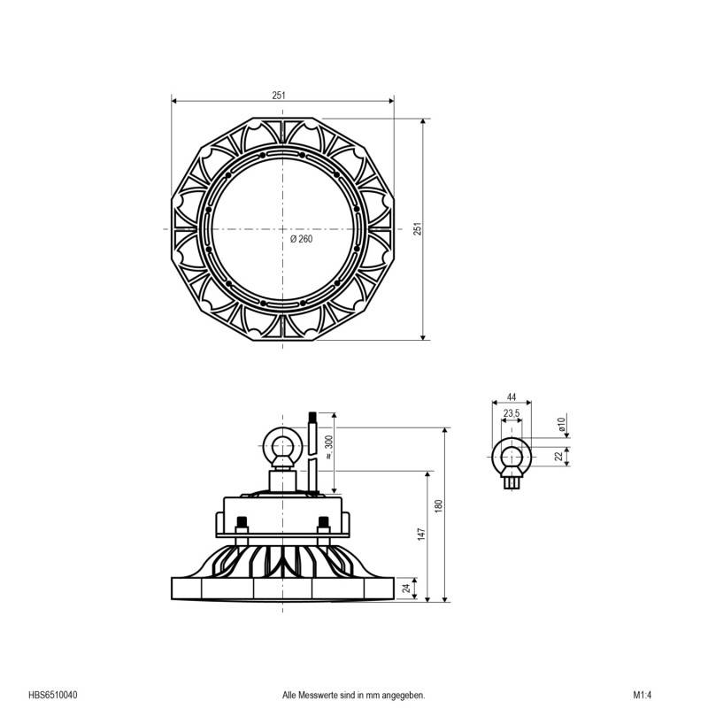 EVN Lichttechnik LED-Hallenleuchte HBS6510040