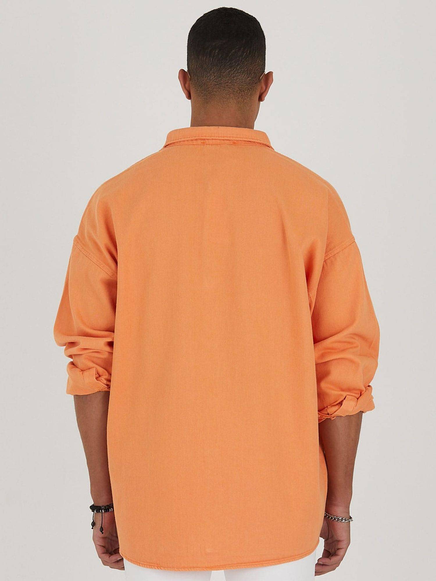 Jeanshemd Oversize Cotton Hemd 100% Baumwolle S Orange