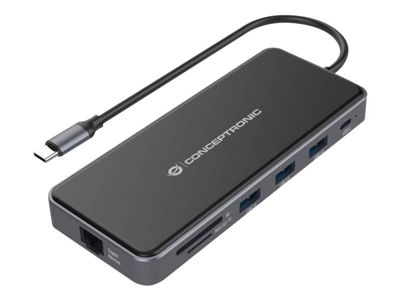 Conceptronic DONN15G - Dockingstation - USB-C 3.2 Gen 1 - VGA - 2 x HDMI - GigE