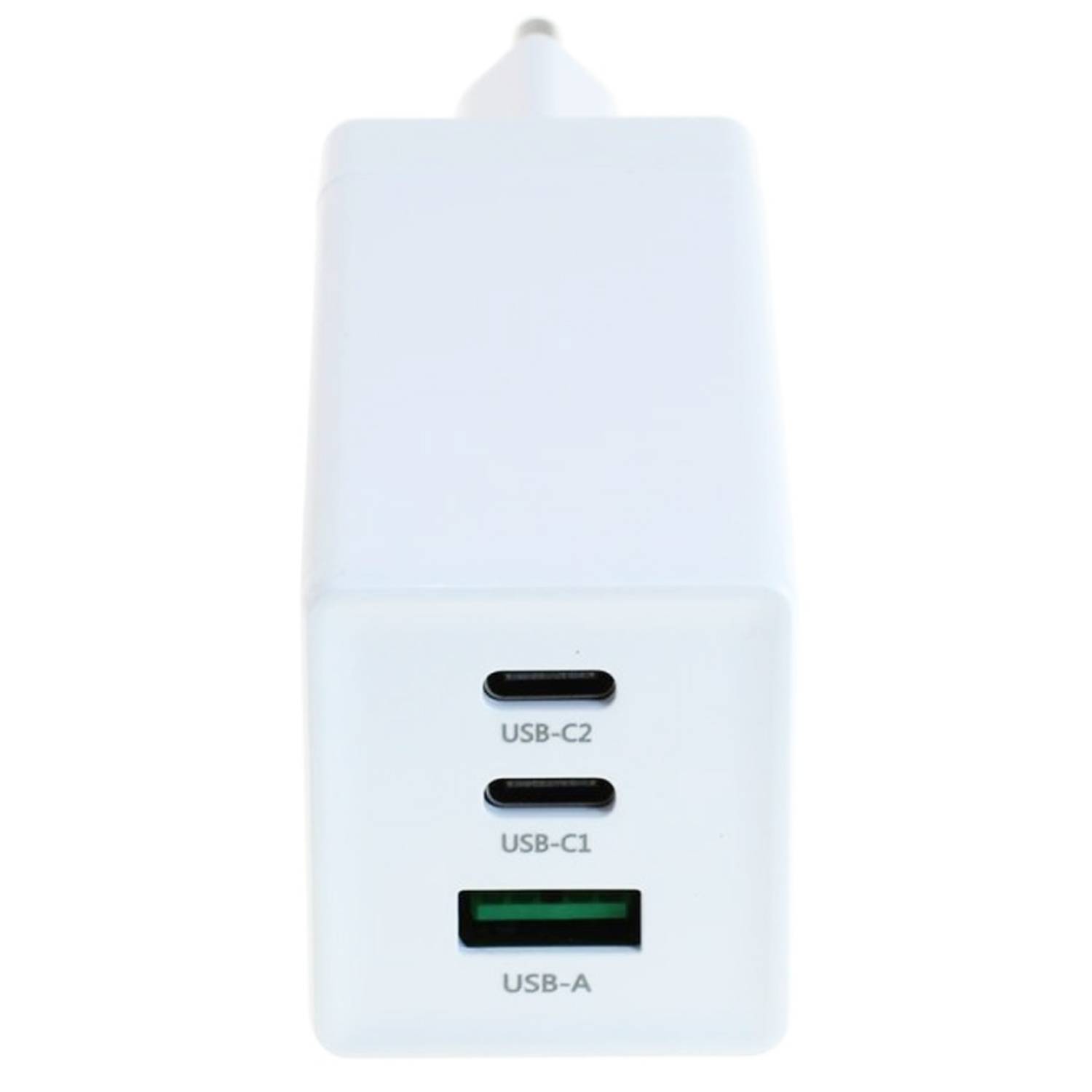 65W USB-C Ladeadapter mit zwei USB-C Type-C Power PD Delivery Anschlüssen und einem USB-A Anschluss