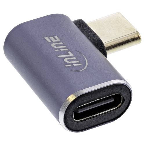 Ein kleiner USB-C auf USB Adapter in grauer Farbe, mit der Bezeichnung „inLine