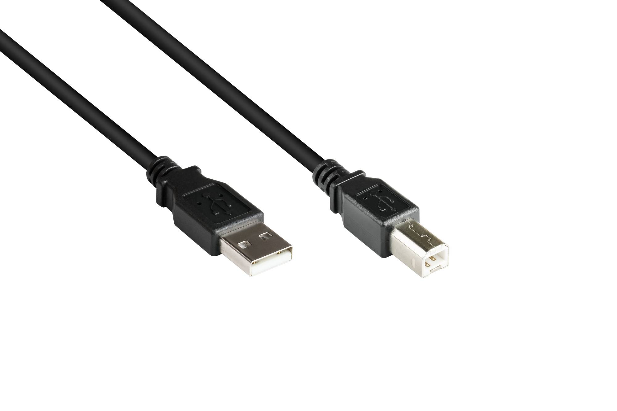 Anschlusskabel USB 2.0 Stecker A an Stecker B, schwarz, 0,5m, Good Connections