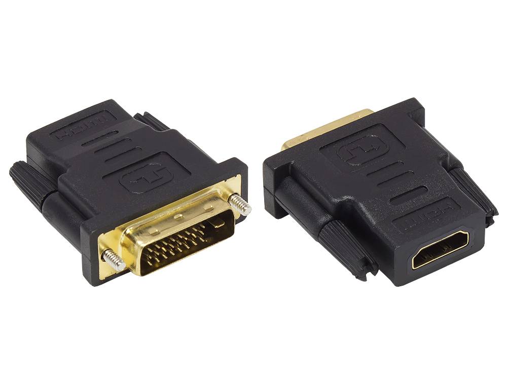 Adapter HDMI 19pol Buchse an DVI-D 24+1 Stecker, vergoldet, Good Connections