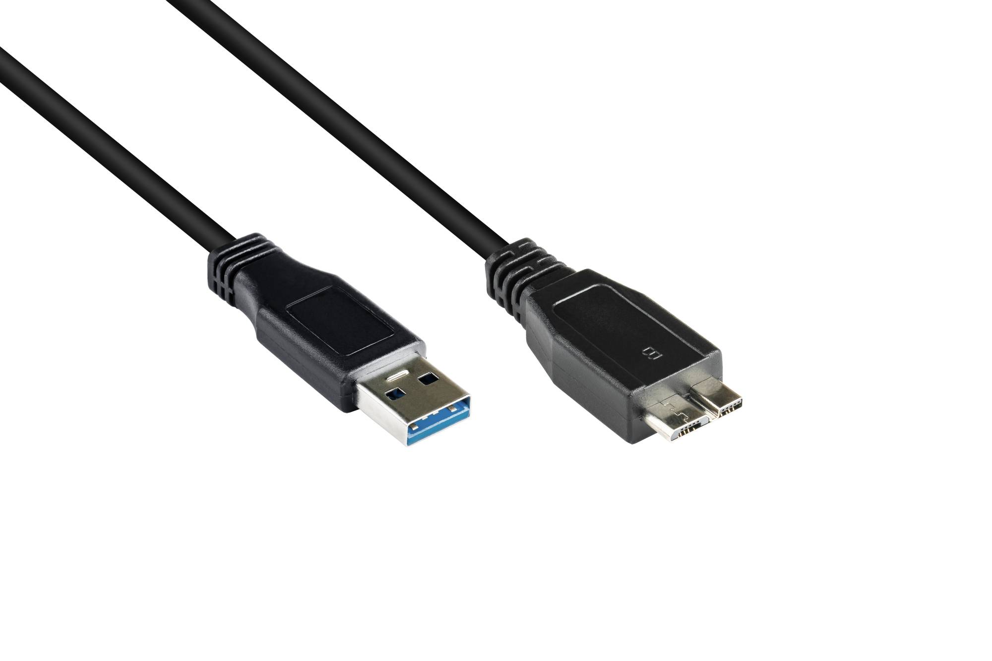 Anschlusskabel USB 3.0 Stecker A an Stecker Micro B, schwarz, 3m, Good Connections