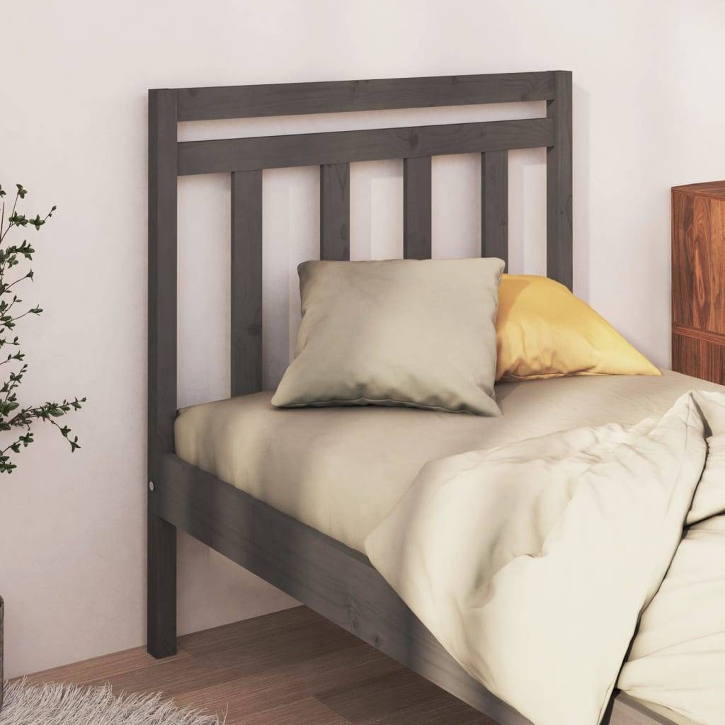 vidaXL Kopfteil Grau 81x4x100 cm Massivholz Kiefer
