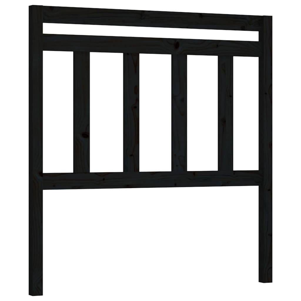 vidaXL Kopfteil Schwarz 106x4x100 cm Massivholz Kiefer