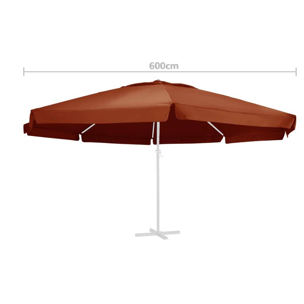 vidaXL Ersatzbezug für Sonnenschirm Terracotta-Rot 600 cm