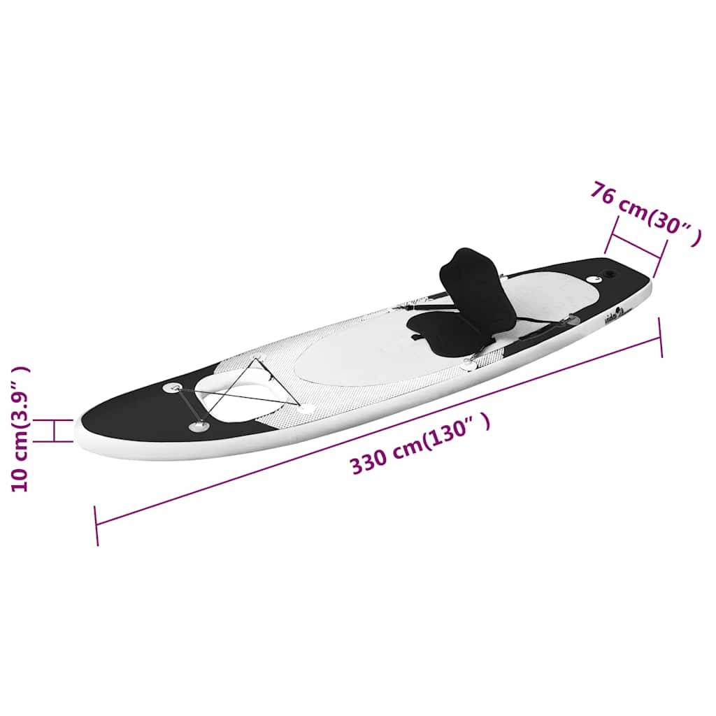 vidaXL SUP-Board-Set Aufblasbar Schwarz 330x76x10 cm