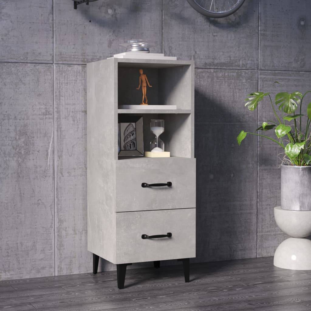 vidaXL Sideboard Betongrau 34,5x34x90 cm Holzwerkstoff