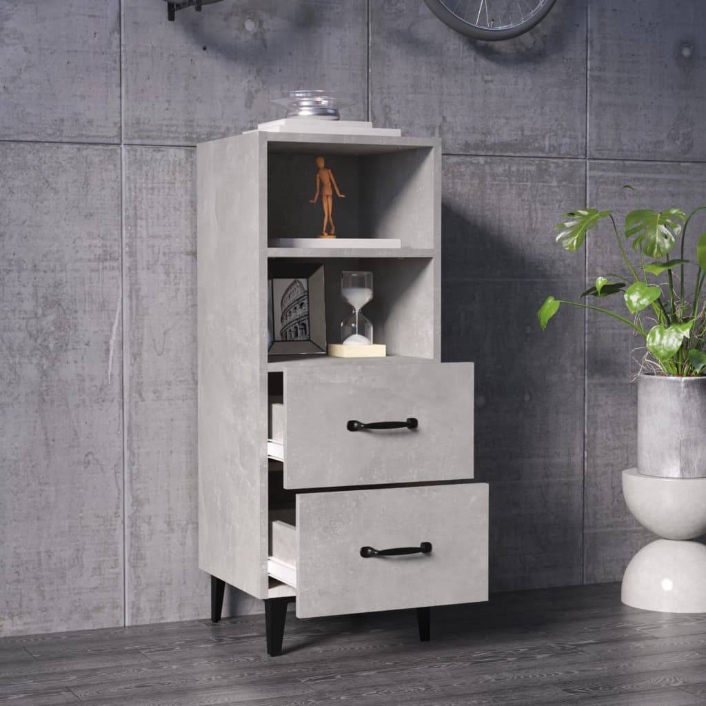 vidaXL Sideboard Betongrau 34,5x34x90 cm Holzwerkstoff