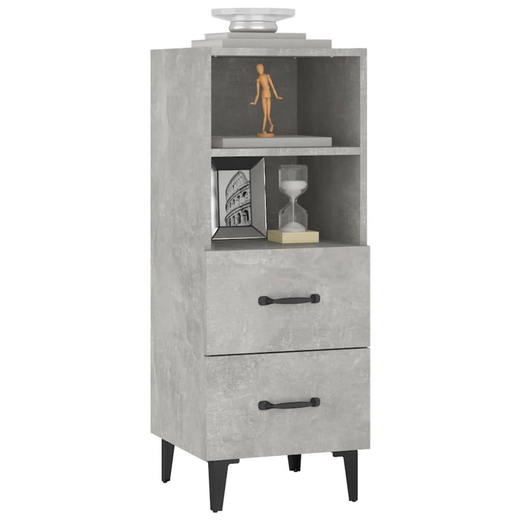 vidaXL Sideboard Betongrau 34,5x34x90 cm Holzwerkstoff