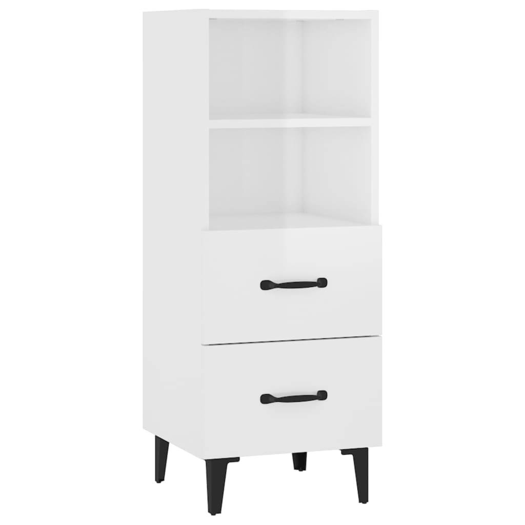 vidaXL Sideboard Hochglanz-Weiß 34,5x34x90 cm Holzwerkstoff