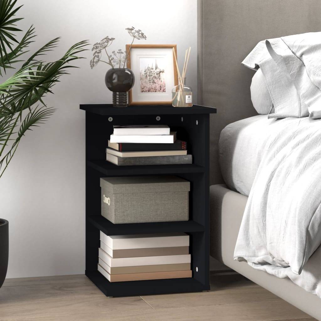 vidaXL Beistellregal Schwarz 35x35x55 cm Holzwerkstoff