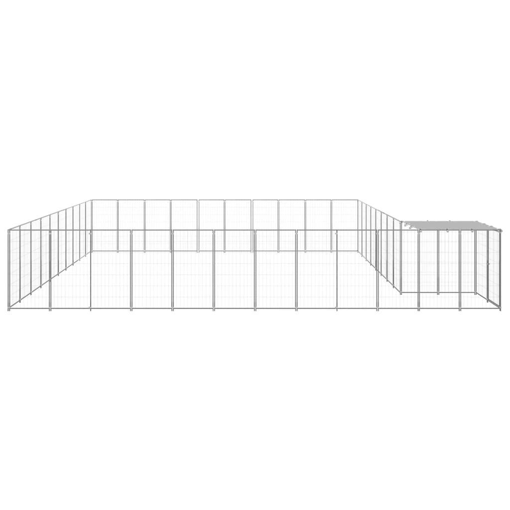 vidaXL Hundezwinger Silbern 31,46 m² Stahl