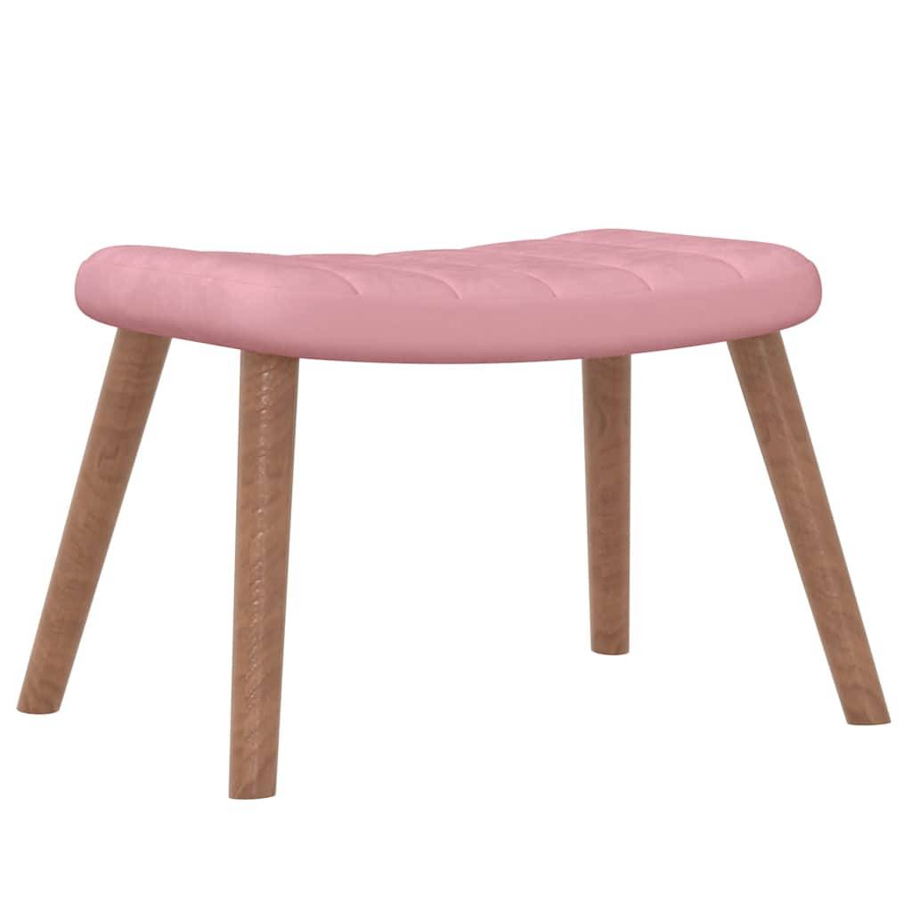 vidaXL Schaukelstuhl mit Hocker Samt Rosa