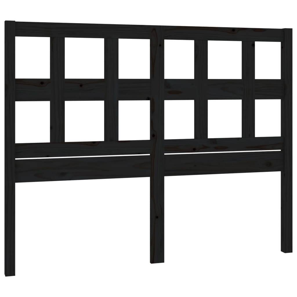 vidaXL Kopfteil Schwarz 125,5x4x100 cm Massivholz Kiefer