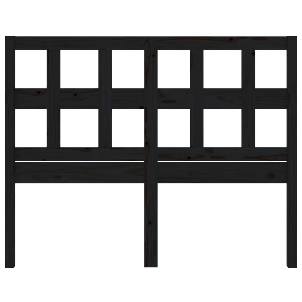 vidaXL Kopfteil Schwarz 125,5x4x100 cm Massivholz Kiefer