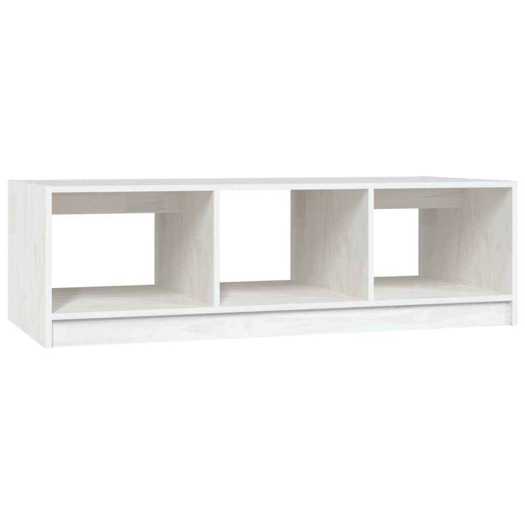 vidaXL Couchtisch Weiß 110x50x34 cm Massivholz Kiefer
