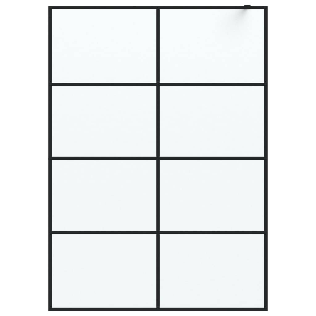 vidaXL Duschwand für Begehbare Dusche Schwarz 140x195 cm Matt ESG-Glas
