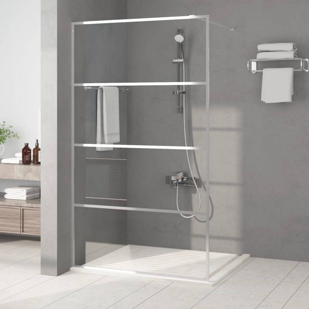 vidaXL Duschwand für Begehbare Dusche Silbern 115x195 cm ESG-Klarglas