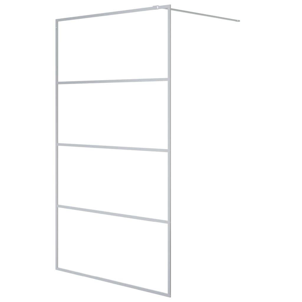 vidaXL Duschwand für Begehbare Dusche Silbern 115x195 cm ESG-Klarglas