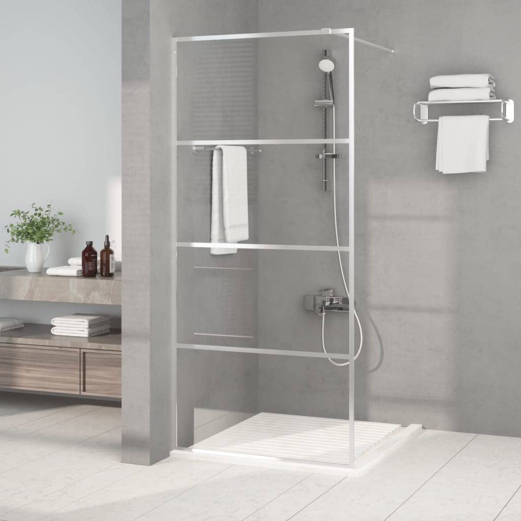 vidaXL Duschwand für Begehbare Dusche Silbern 90x195cm ESG-Klarglas