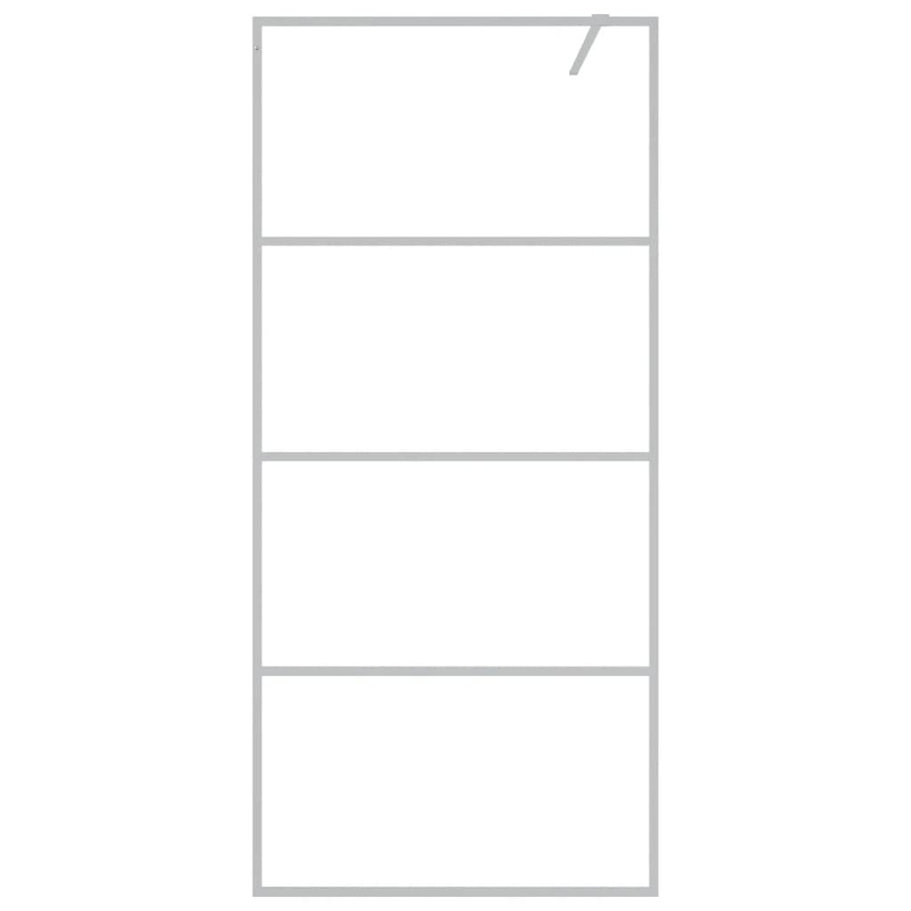vidaXL Duschwand für Begehbare Dusche Silbern 90x195cm ESG-Klarglas