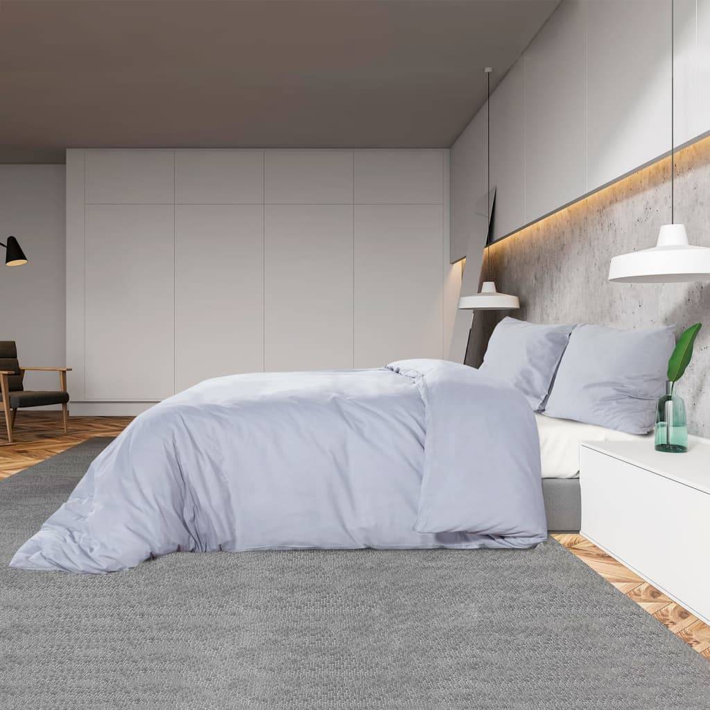 vidaXL Bettwäsche-Set Grau 140x200 cm Leichte Mikrofaser