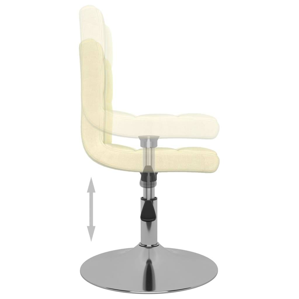 vidaXL Esszimmerstühle 6 Stk. Drehbar Creme Stoff
