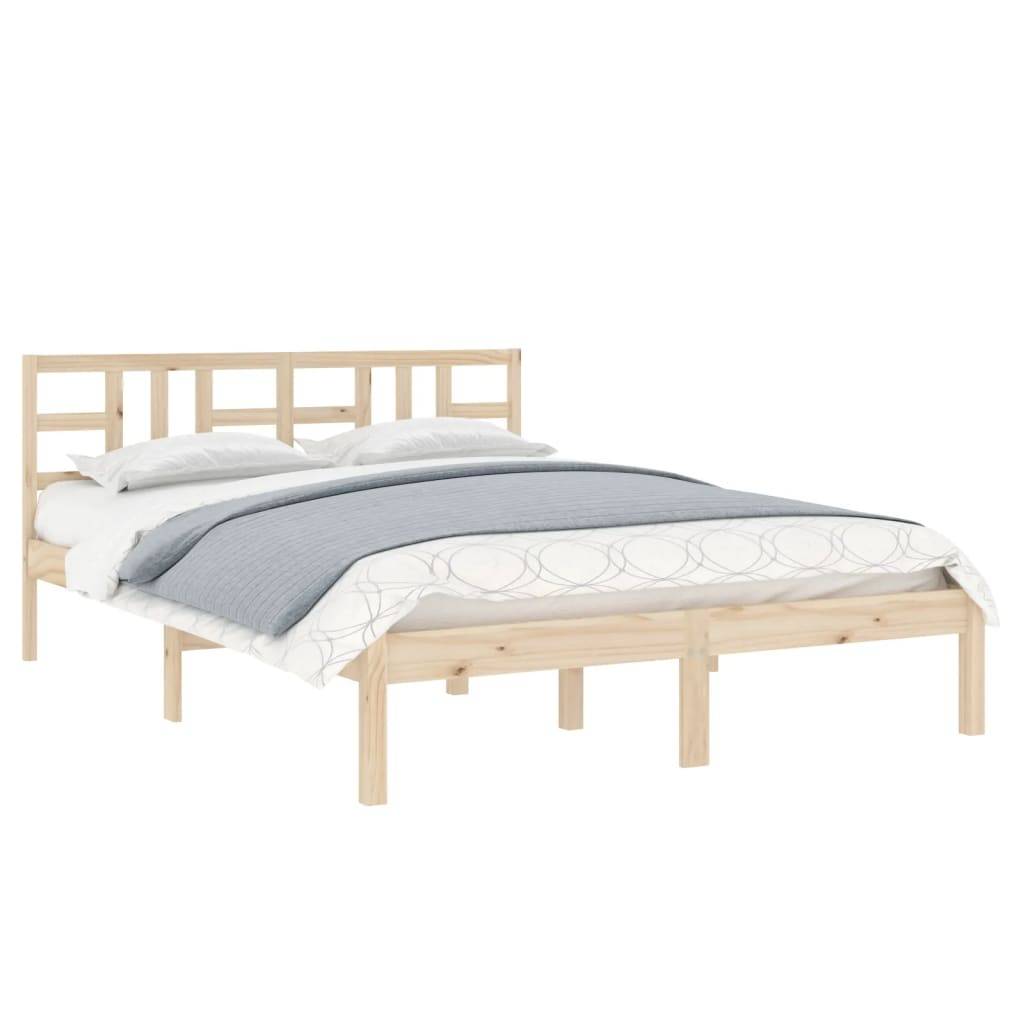 vidaXL Massivholzbett 135x190 cm