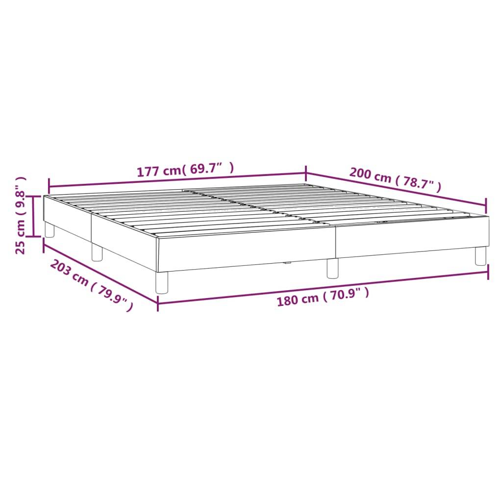 vidaXL Bettgestell ohne Matratze Hellgrau 180x200 cm Stoff
