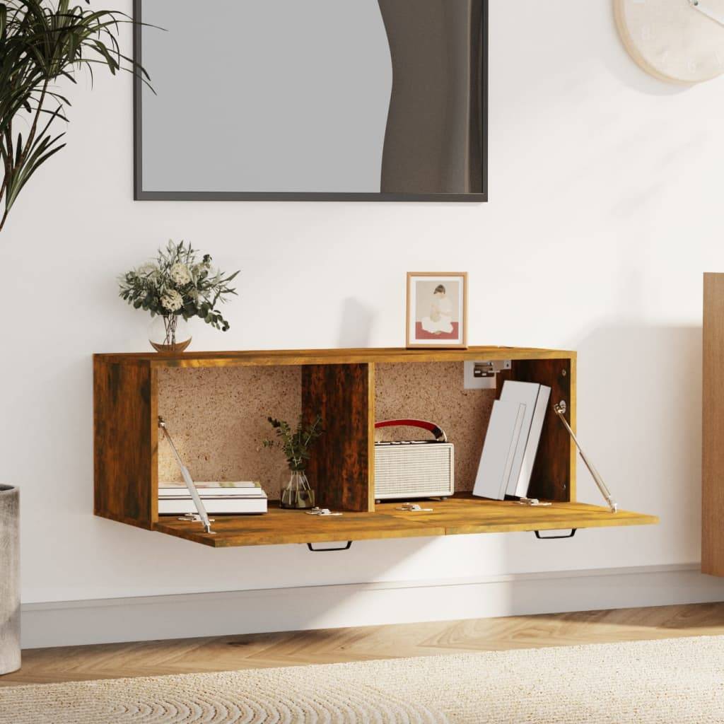vidaXL Wandschrank Räuchereiche 100x36,5x35 cm Holzwerkstoff