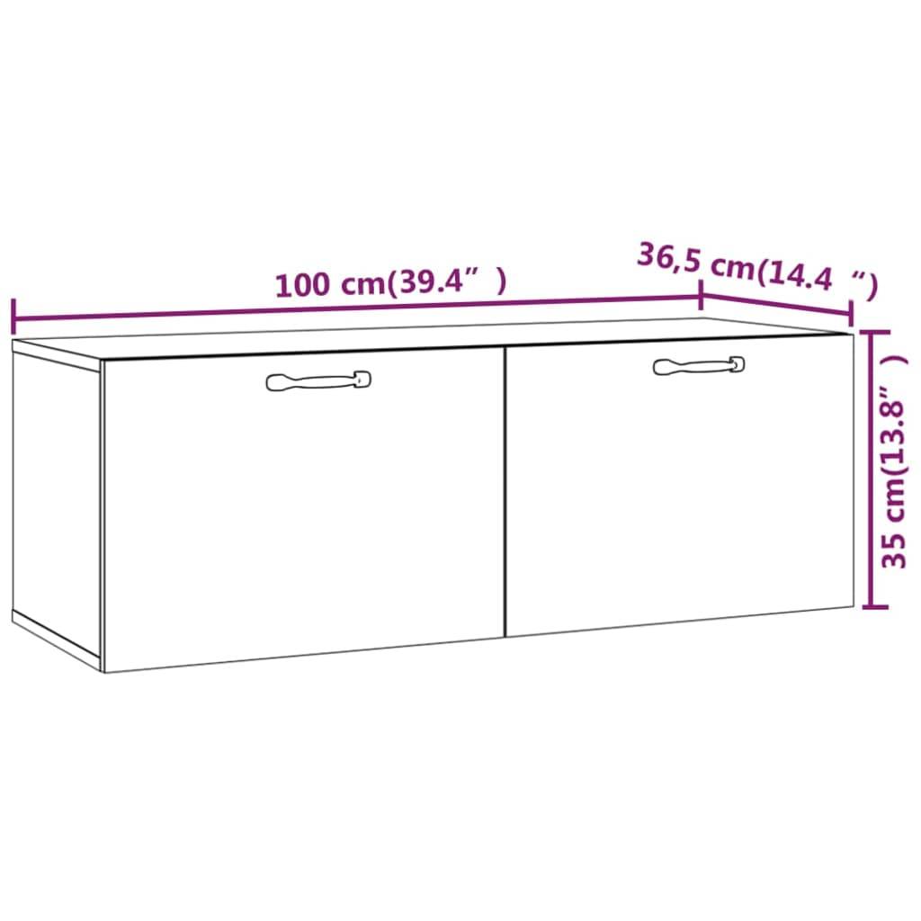 vidaXL Wandschrank Weiß 100x36,5x35 cm Holzwerkstoff