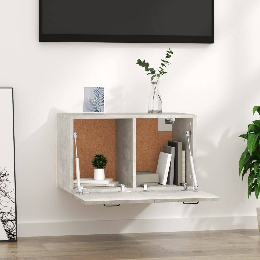 vidaXL Wandschrank Betongrau 60x36,5x35 cm Holzwerkstoff