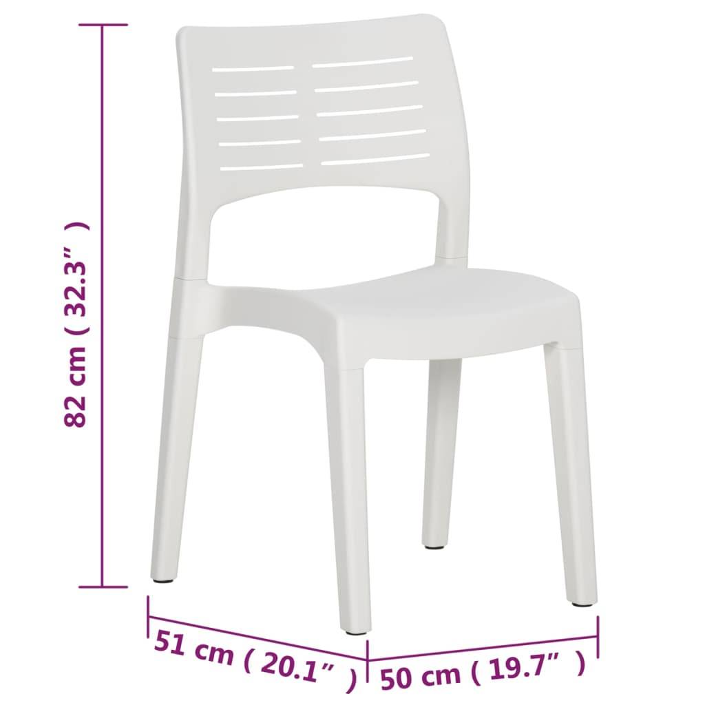 vidaXL Gartenstühle 2 Stk. Weiß Polypropylen
