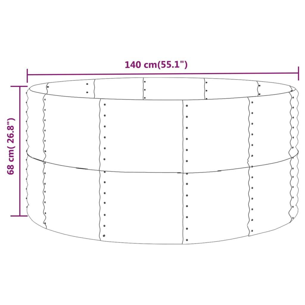 vidaXL Hochbeet Grün 140x140x68 cm Pulverbeschichteter Stahl