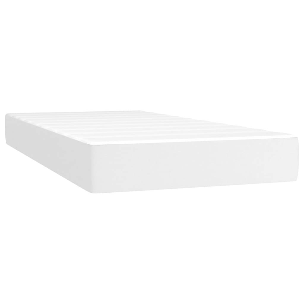 vidaXL Taschenfederkernmatratze Weiß 90x190x20 cm Kunstleder