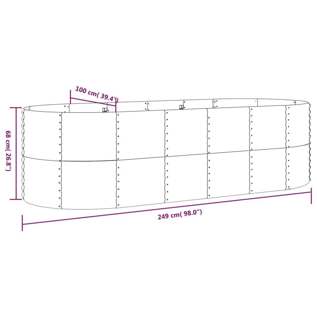vidaXL Hochbeet Pulverbeschichteter Stahl 249x100x68 cm Braun