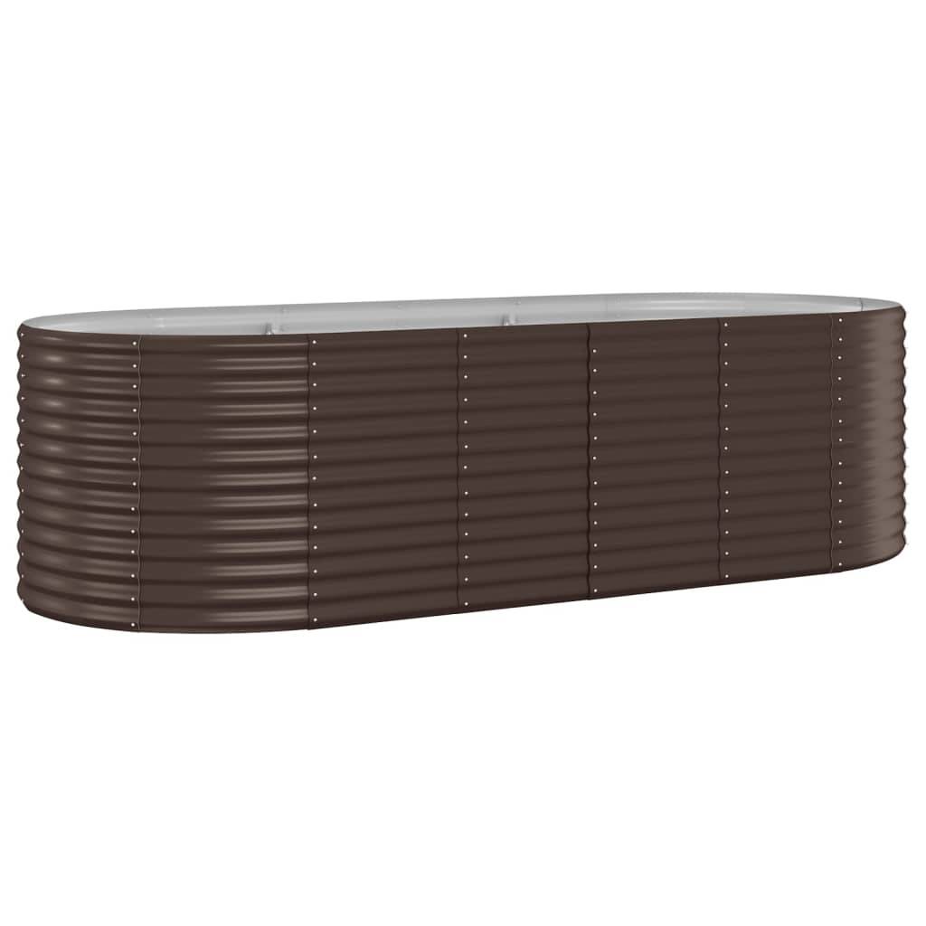 vidaXL Hochbeet Pulverbeschichteter Stahl 249x100x68 cm Braun