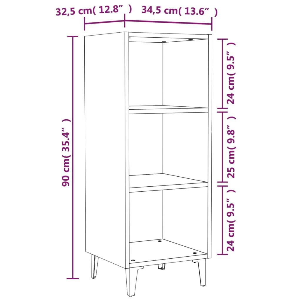 vidaXL Sideboard Braun Eichen-Optik 34,5x32,5x90 cm Holzwerkstoff