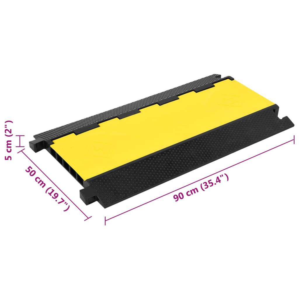 vidaXL Kabelbrücke 5 Kanäle Gummi 90 cm